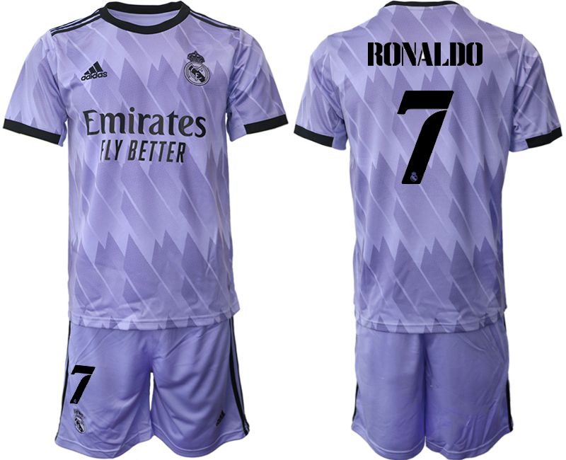 Cheap Men 2022-2023 Club Real Madrid away purple 7 Soccer Jersey2
